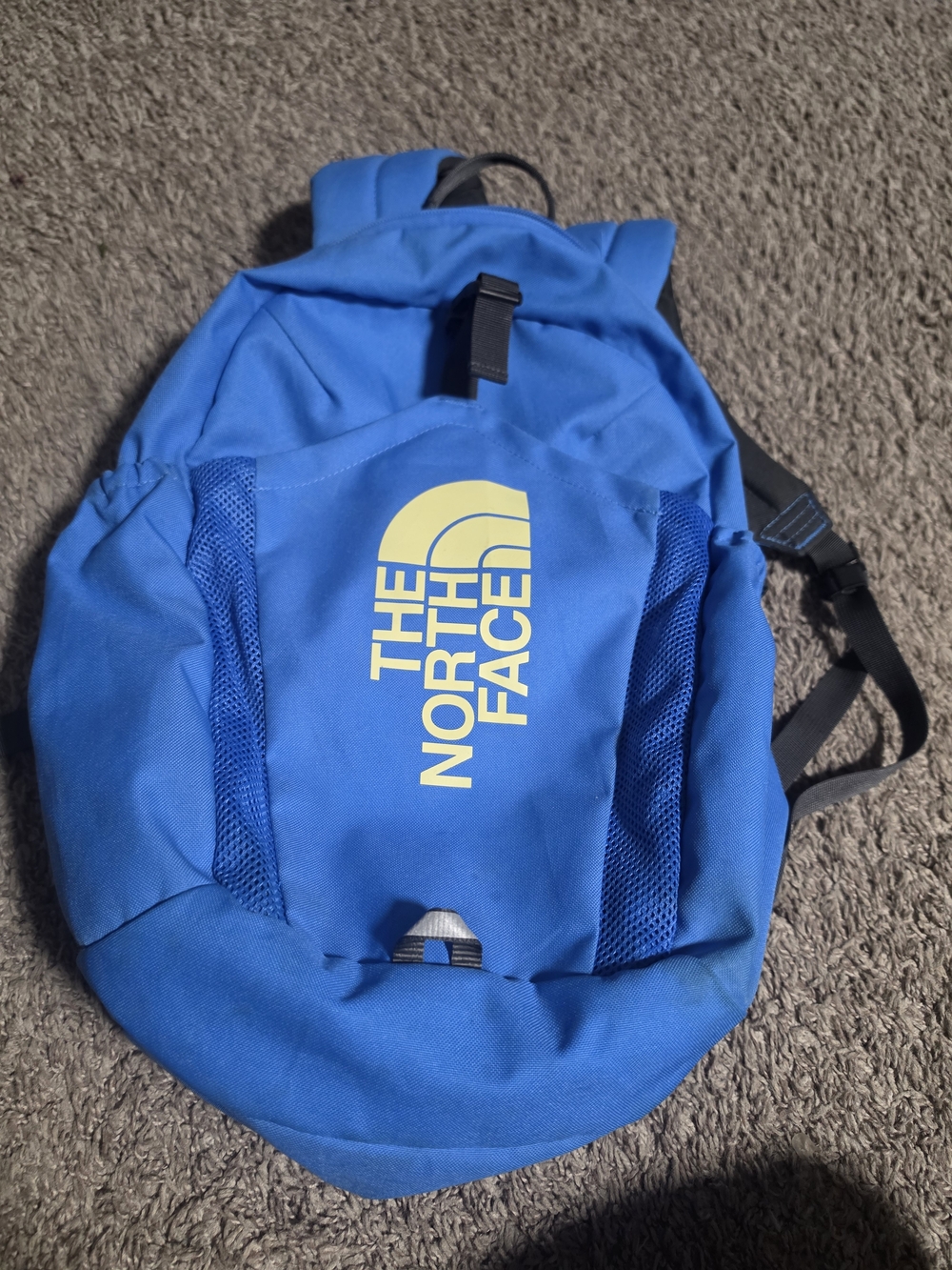 The North Face Blue Backpack with Yellow Logo - Everyday Carry Bag